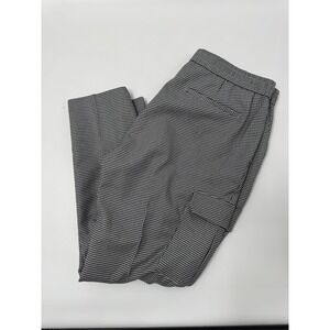 TOPMAN Houndstooth Cargo Pants Mens W36 L32 Black White Check Elastic Waist